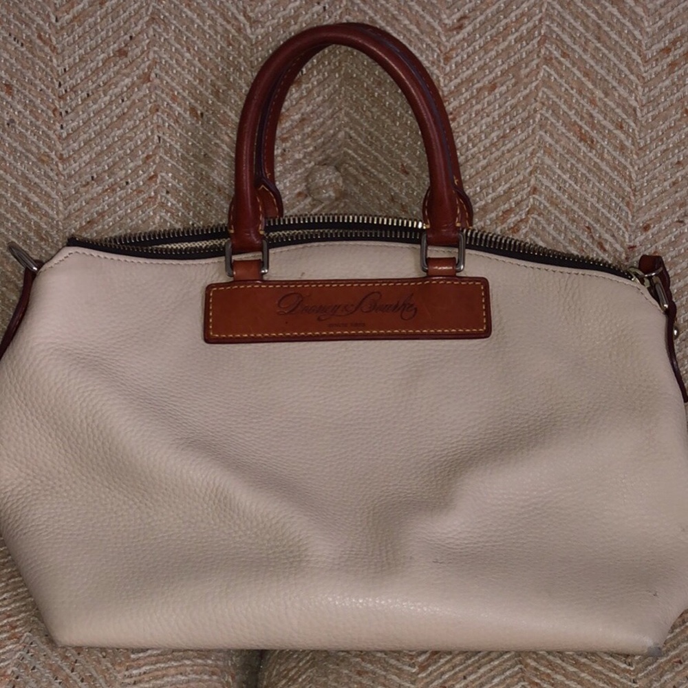 Dooney & Bourke Pebble Leather Satchel In Taupe